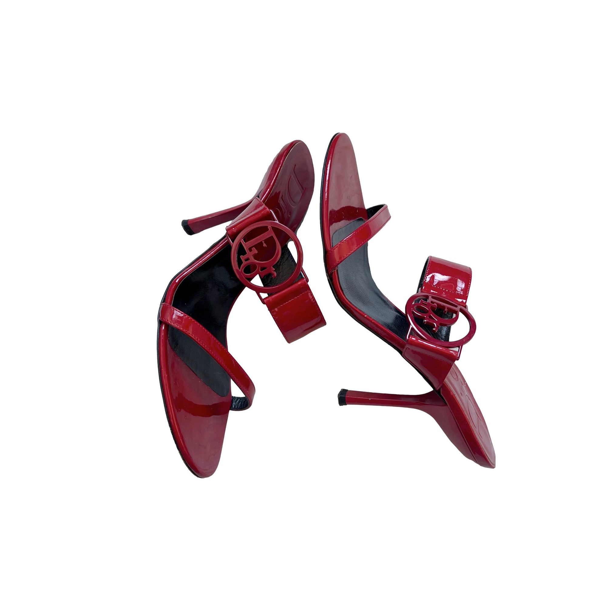 Dior Red Patent Strap Heels - Shoes