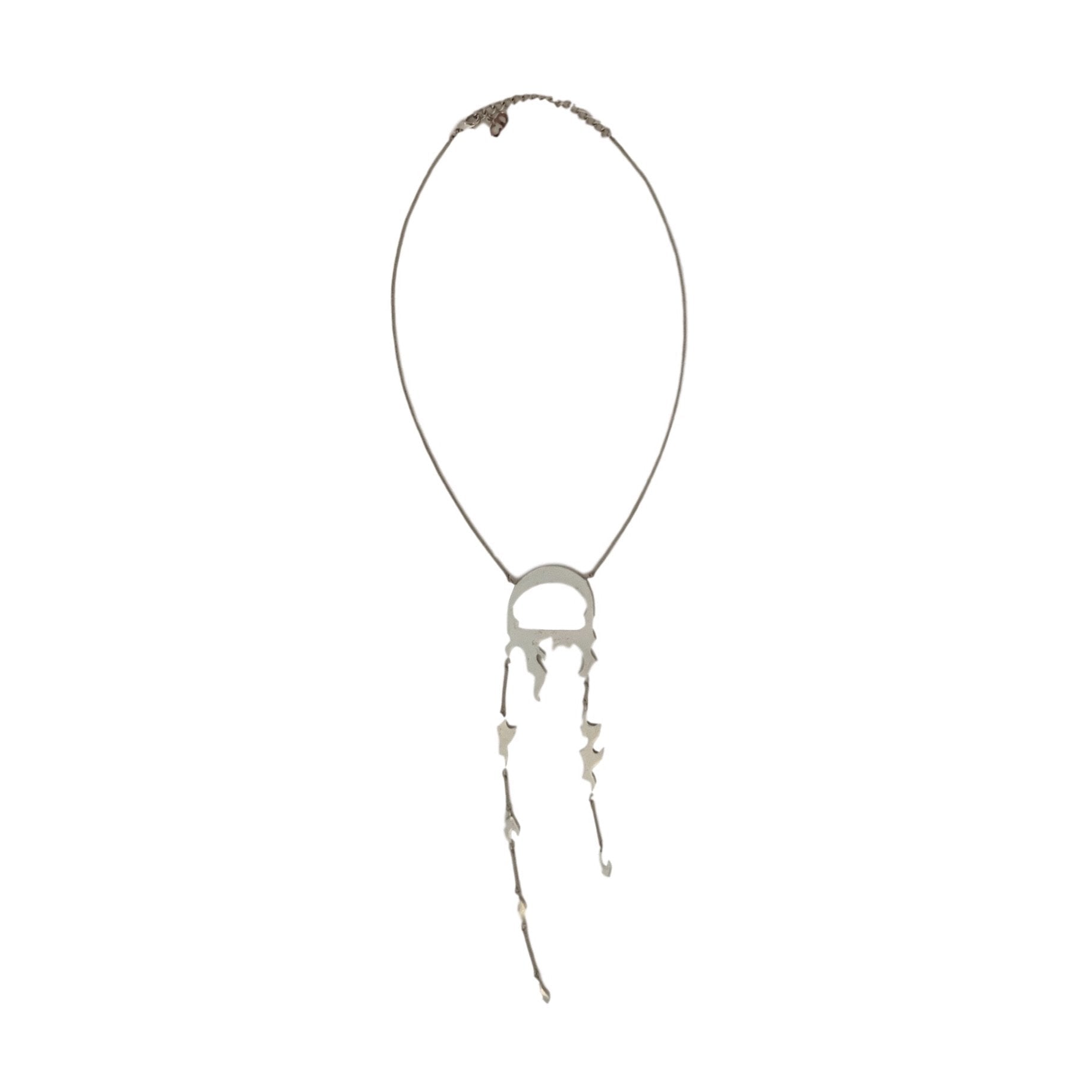 Dior Silver Flame Drop Necklace - Jewelry