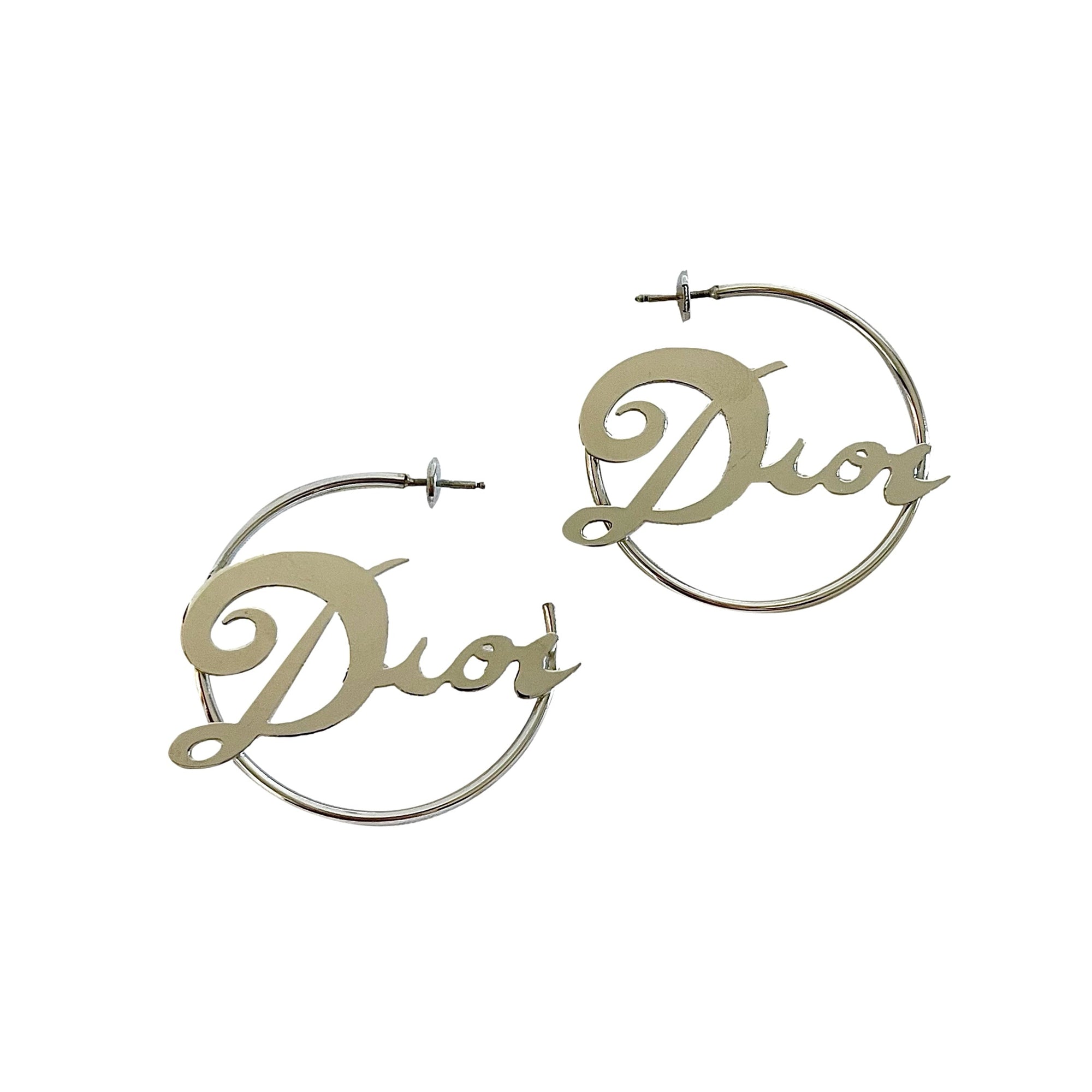 Dior Silver Hoop Earrings - Jewelry