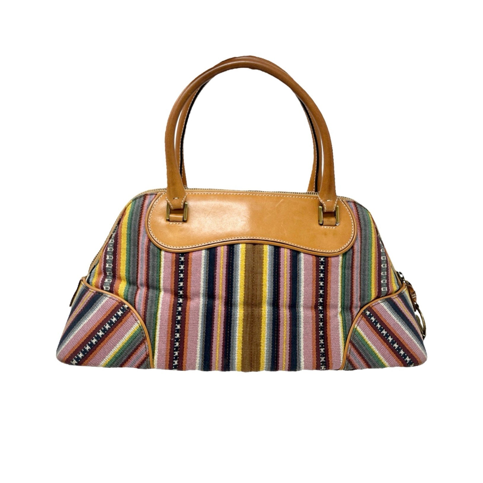 Dior Striped License Top Handle Bag - Handbags