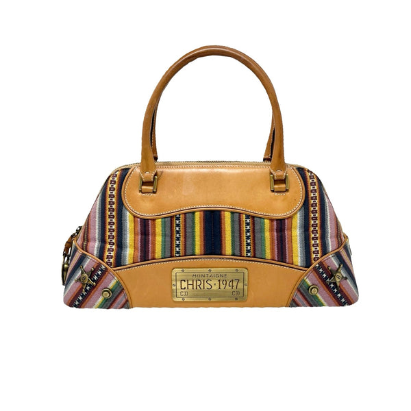 Dior Striped License Top Handle Bag - Handbags