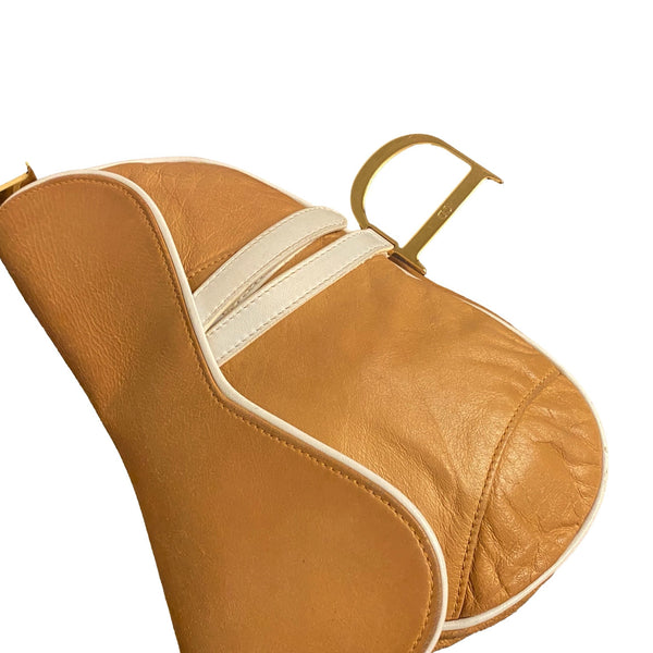 Dior Tan Leather Saddle Bag - Handbags