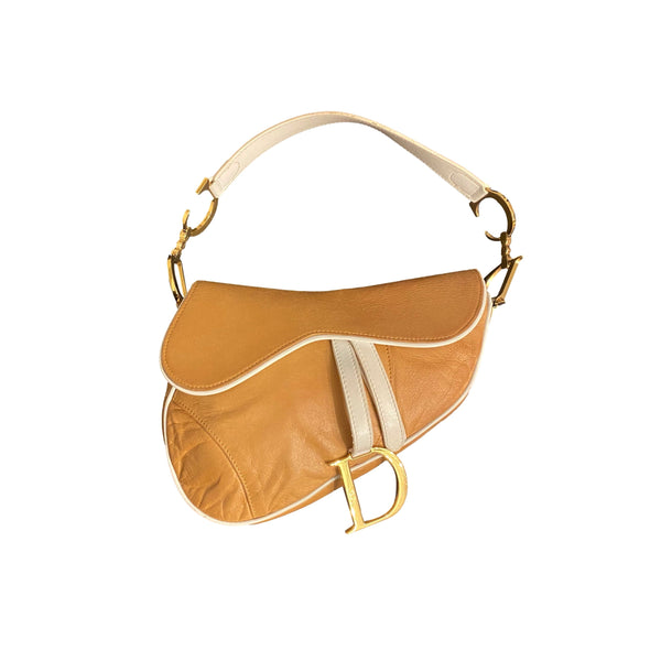 Dior Tan Leather Saddle Bag - Handbags