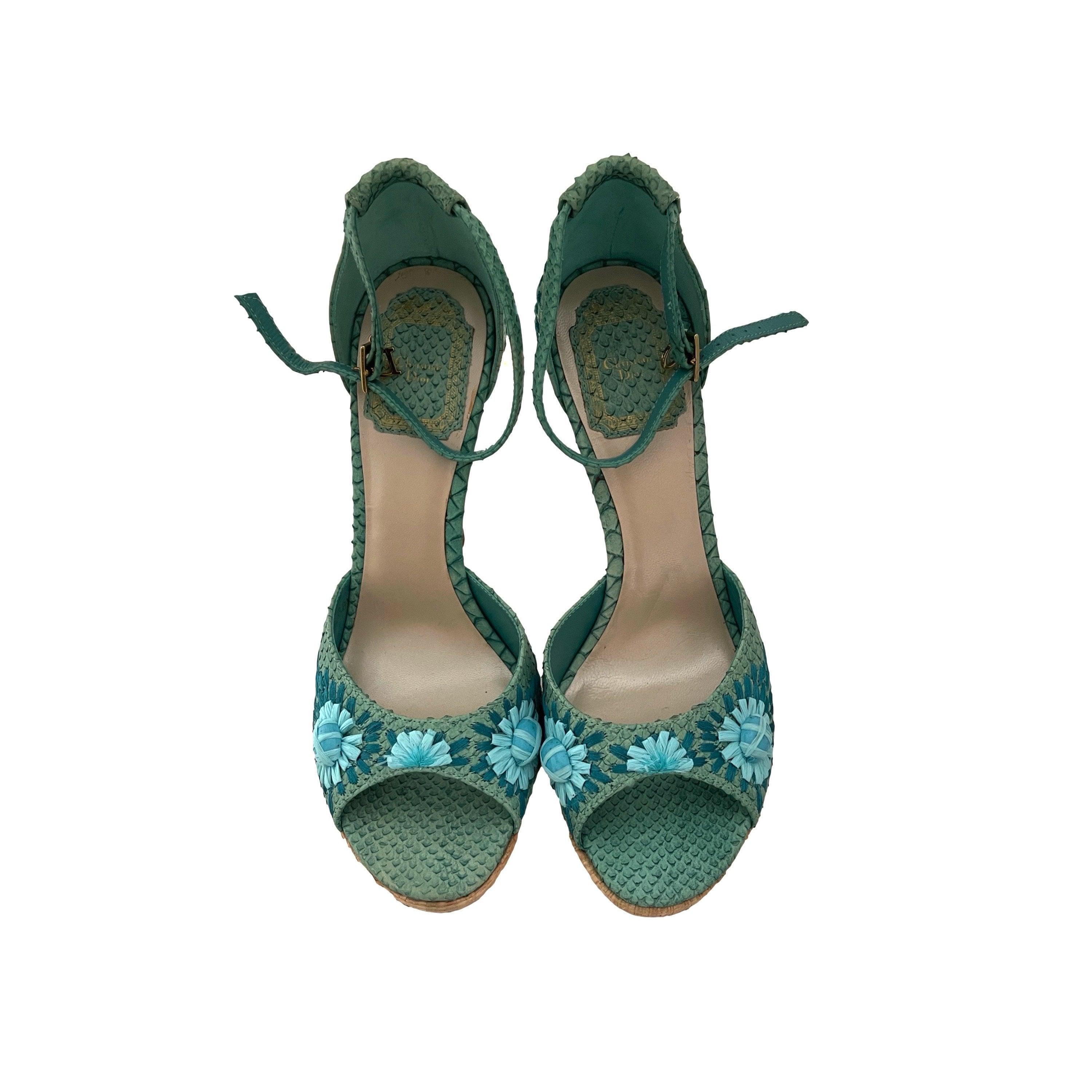 Roper Womens Turquoise Leather Mika Tooled Sandal Shoes – The Western  Company