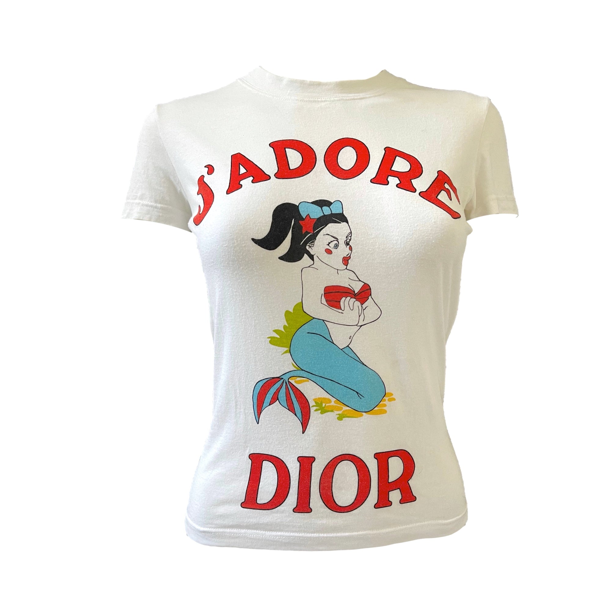 Dior White Mermaid T-Shirt - Apparel