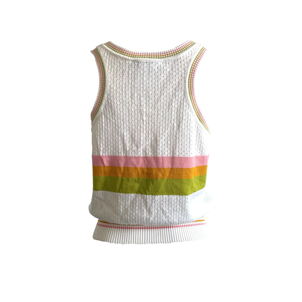 Dior White Perforated Logo Tank - Apparel