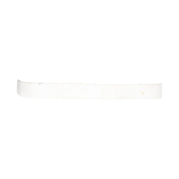 Dior White Snakeskin Logo Buckle Belt - Accessories