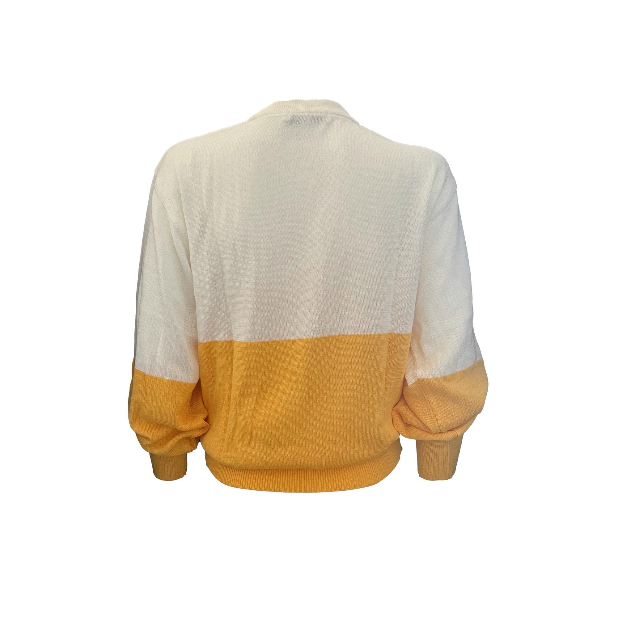 Dior Yellow Colorblock Knit Sweater - Apparel