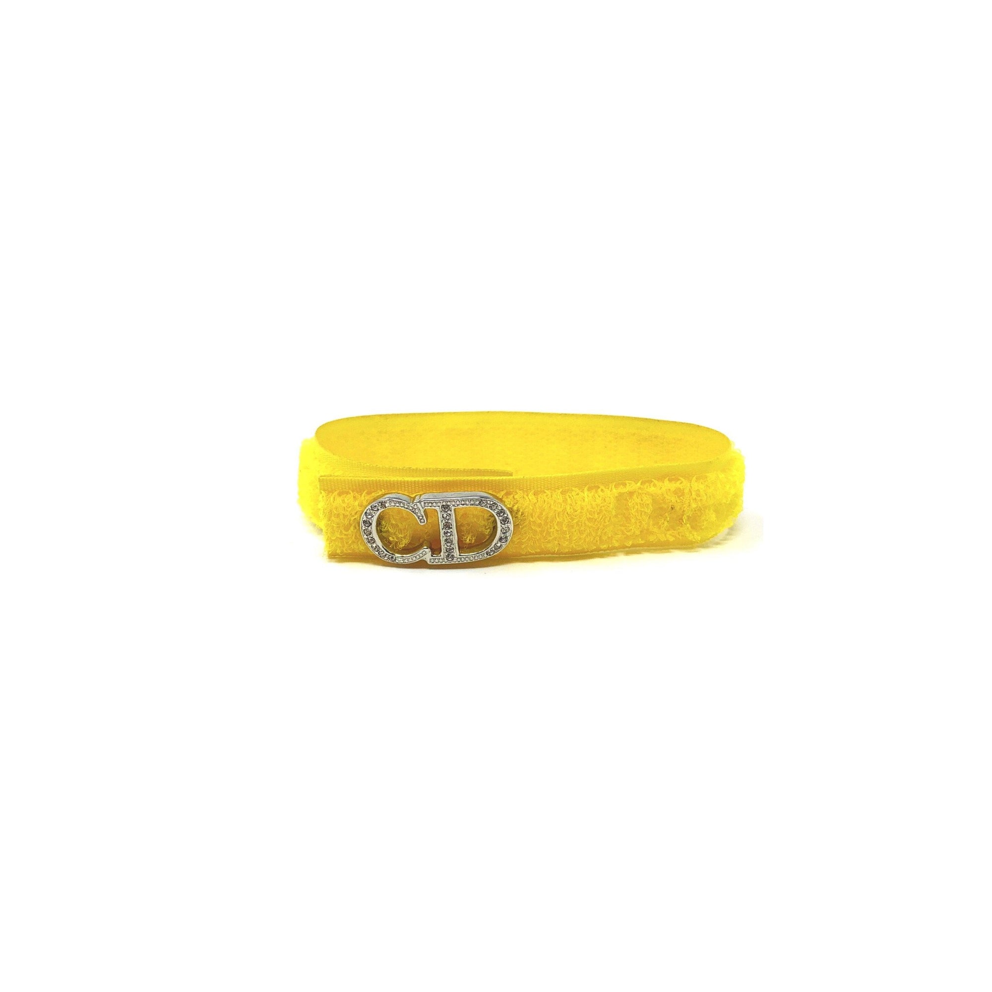 Dior Yellow Velcro Rhinestone Bracelet - Jewelry