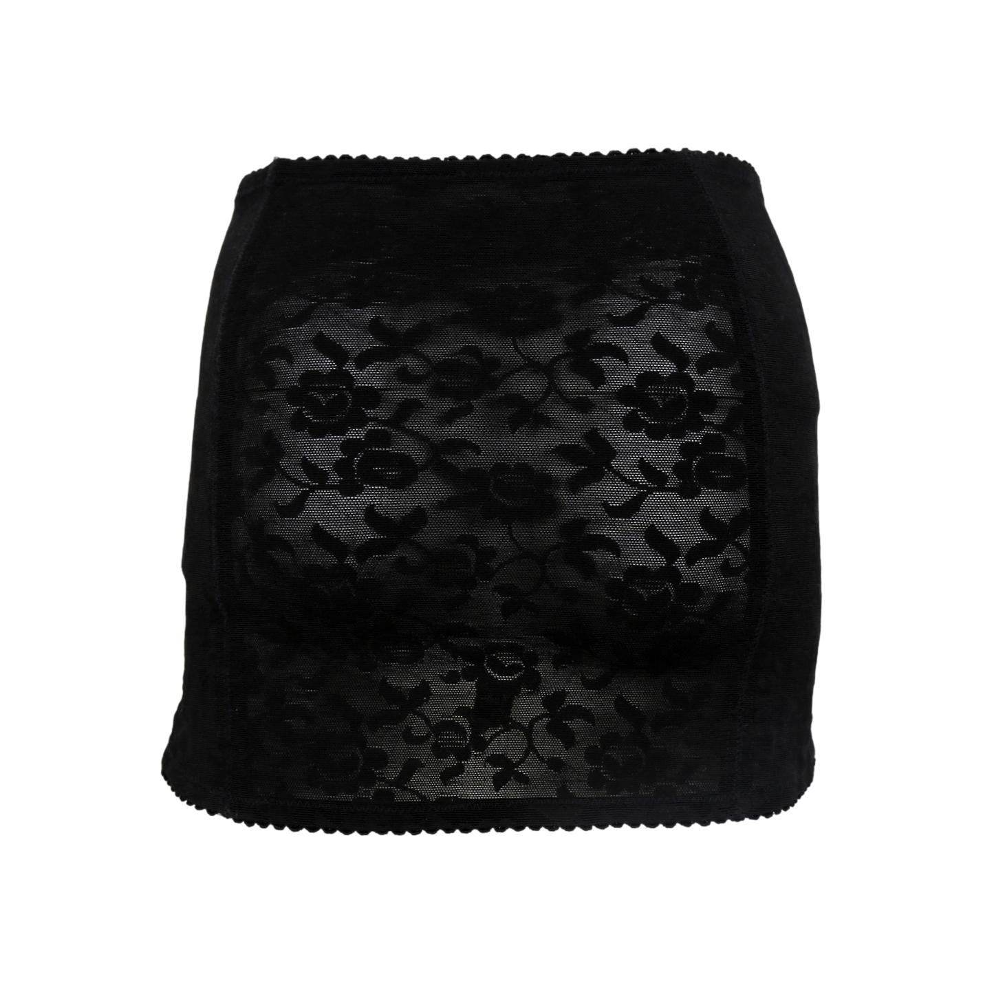 Dolce and Gabbana Black Floral Lace Skirt - Apparel
