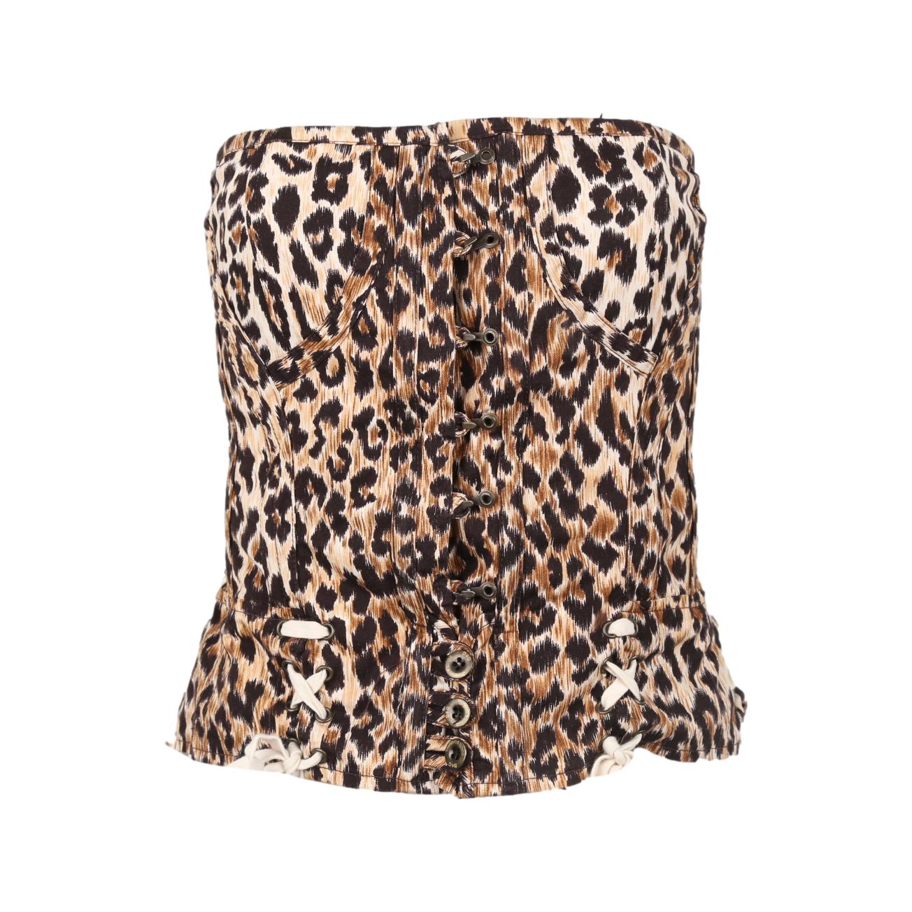 Dolce and Gabbana Cheetah Print Corset - Apparel