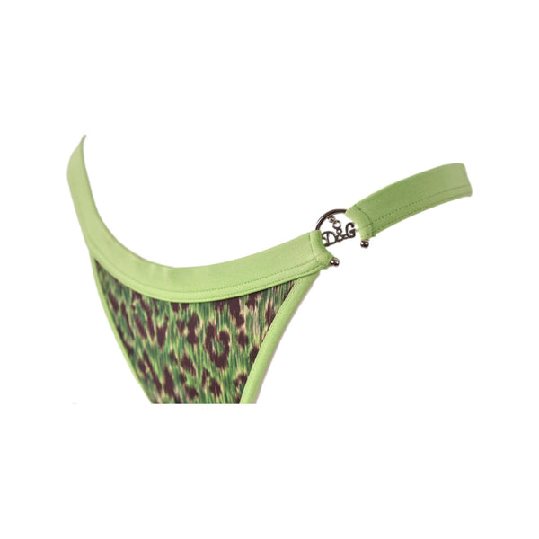 Dolce and Gabbana Green Cheetah Print Bikini - Swimwear