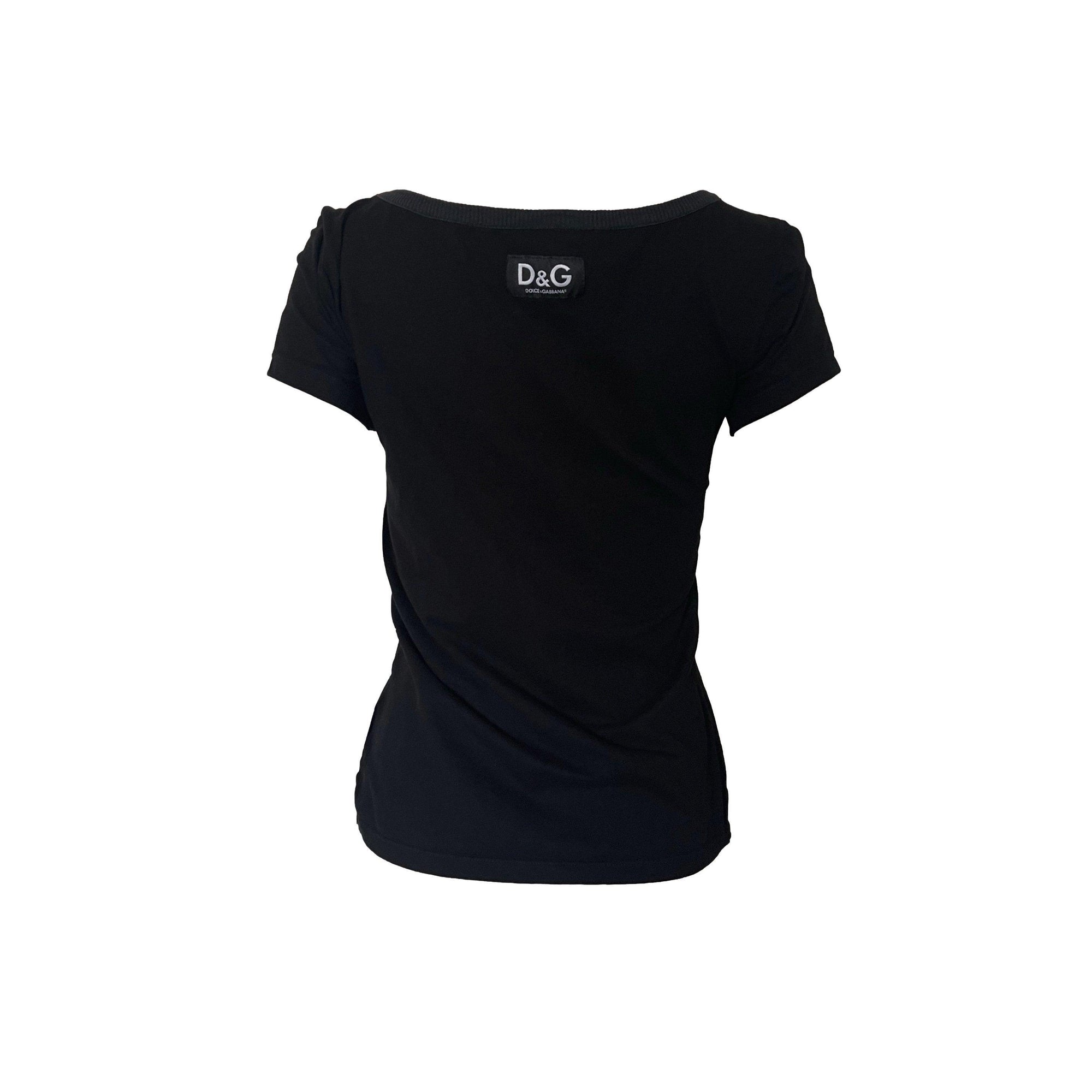 Dolce & Gabbana Black Beaded T-Shirt - Apparel