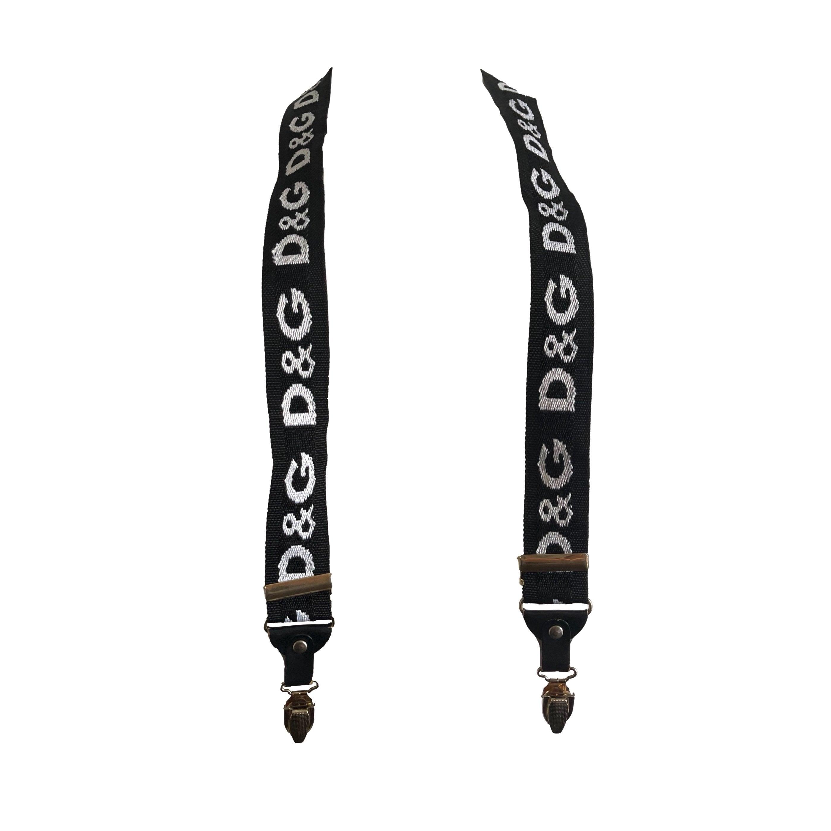 ☆未使用☆ DOLCE & GABBANA サスペンダー ブラック タグ付き dolce-gabbana-black-logo-