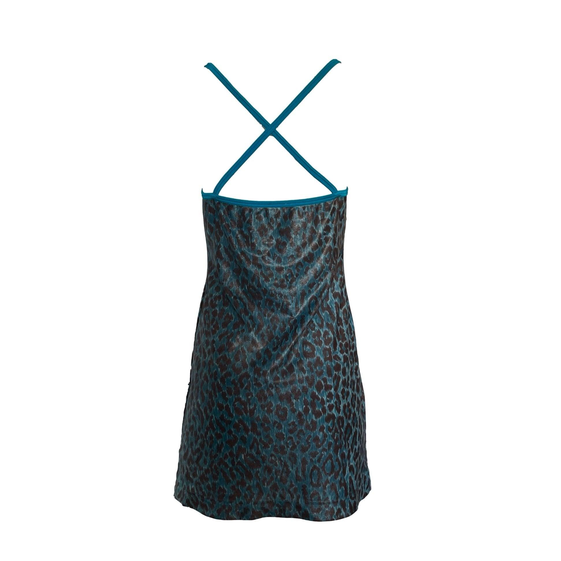 Dolce & Gabbana Blue Leopard Stretch Dress - Apparel