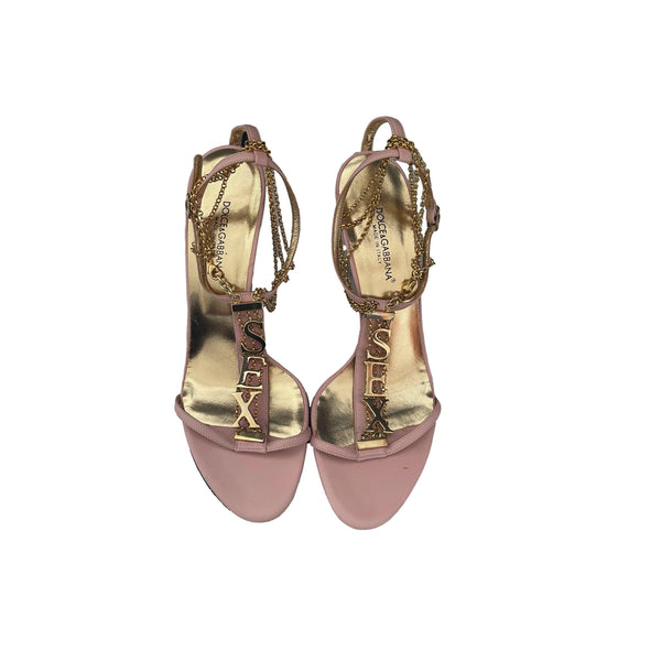 Dolce & Gabbana Light Pink SEX Chain Heels - Shoes