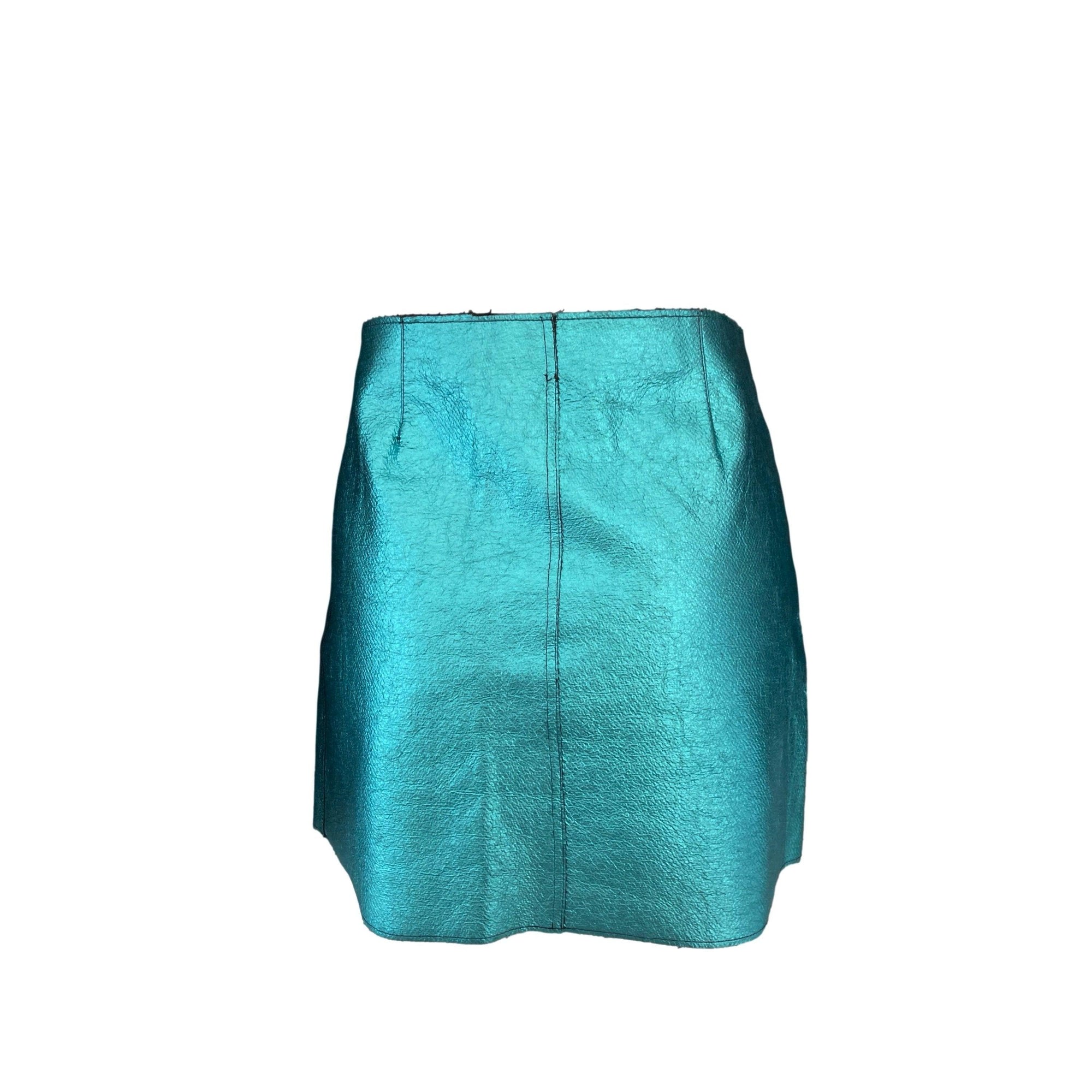 Dolce & Gabbana Metallic Blue Textured Skirt - Apparel