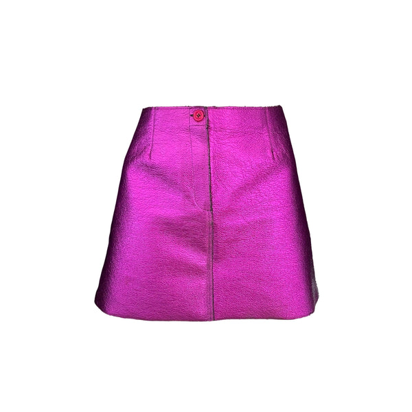 Dolce & Gabbana Metallic Purple Textured Skirt - Apparel