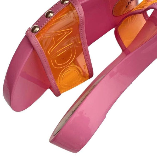 Dolce & Gabbana Pink Logo Slides - Shoes