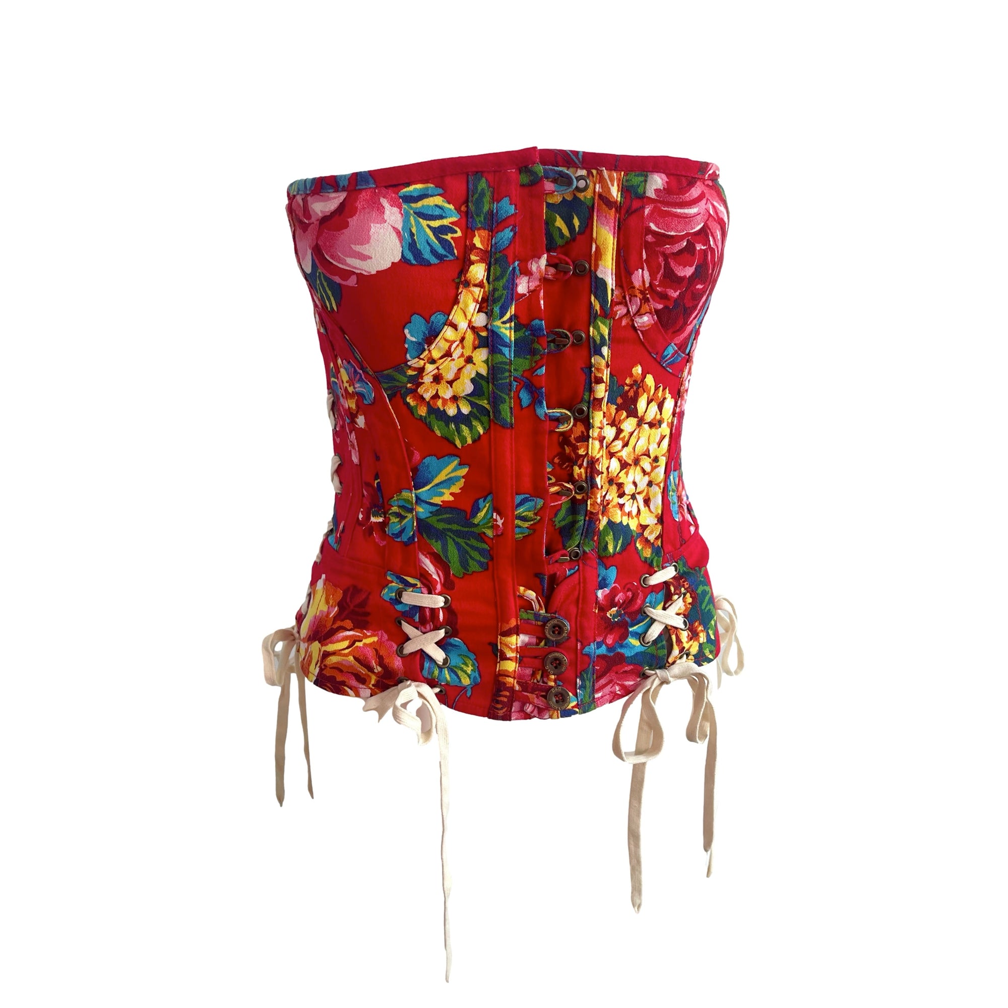 Dolce & Gabbana Red Floral Corset - Apparel