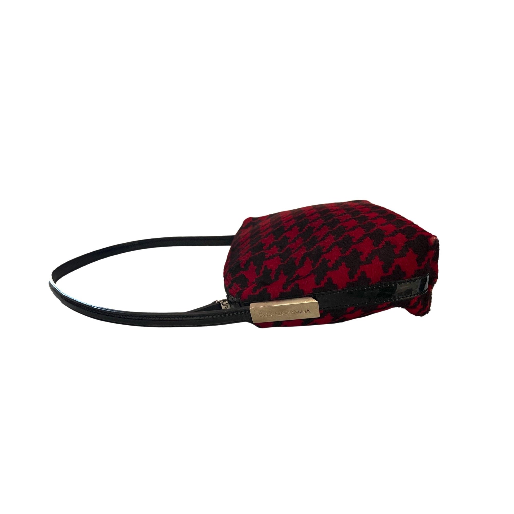 Dolce & Gabbana Red Houndstooth Mini Bag - Handbags