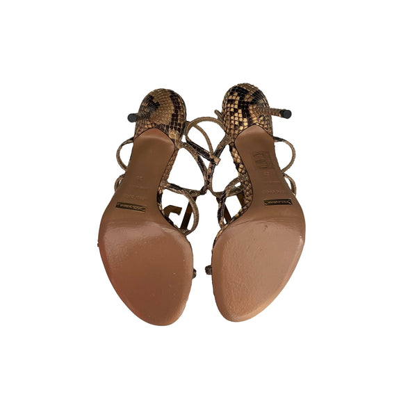 Dolce & Gabbana Snakeskin Logo Heels - Shoes
