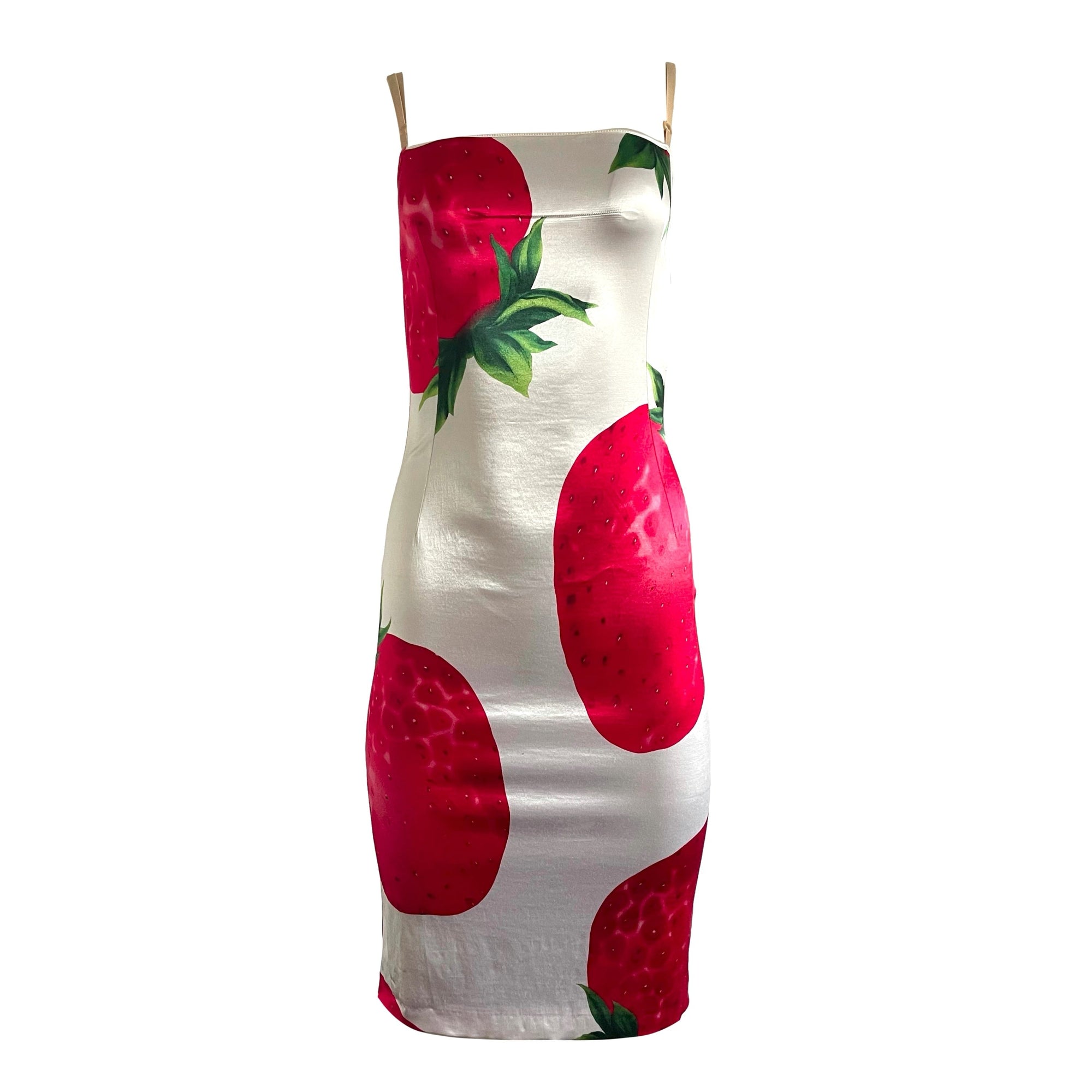 Dolce & Gabbana White Strawberry Dress - Apparel
