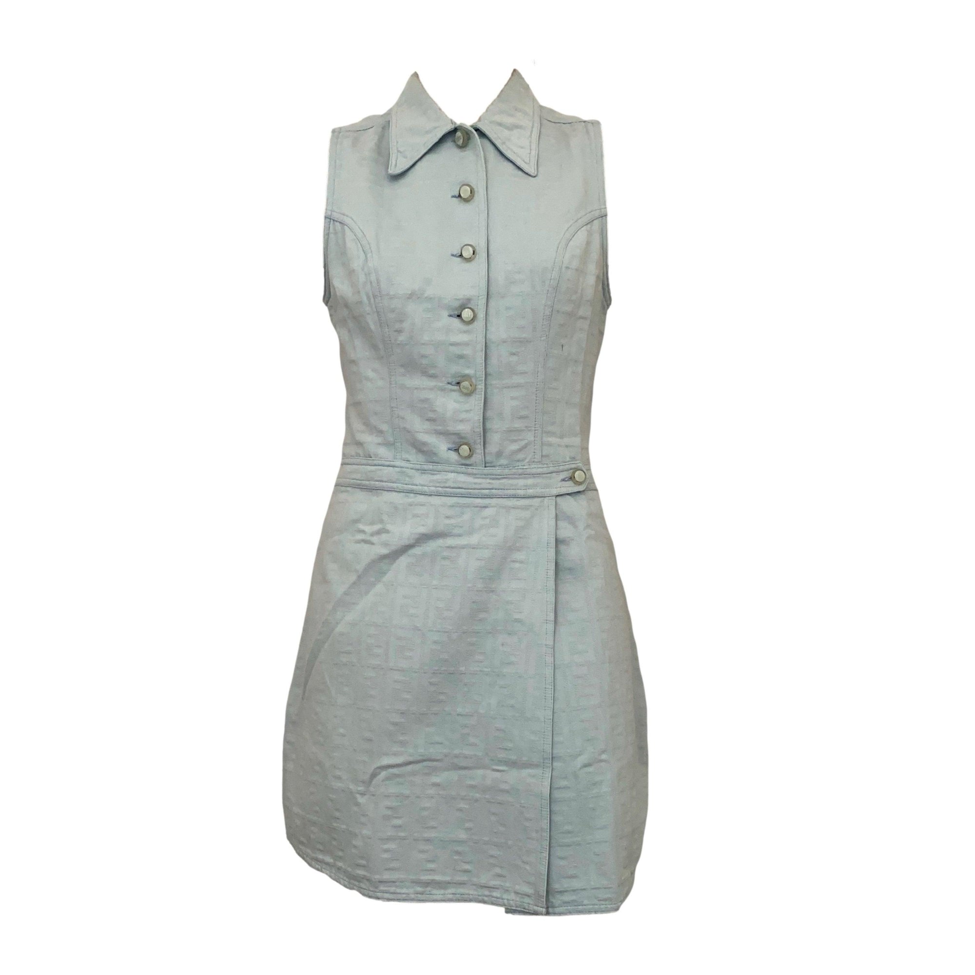fendi light blue dress Fendi Light Blue Satin Dress by Fendi