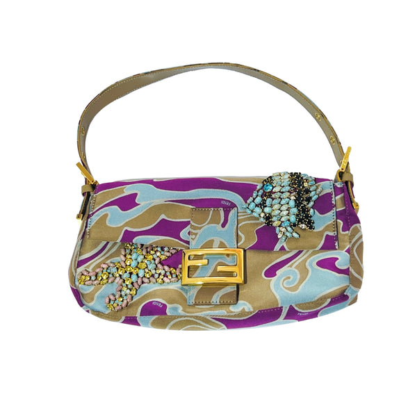 Fendi Beaded Print Baguette - Handbags