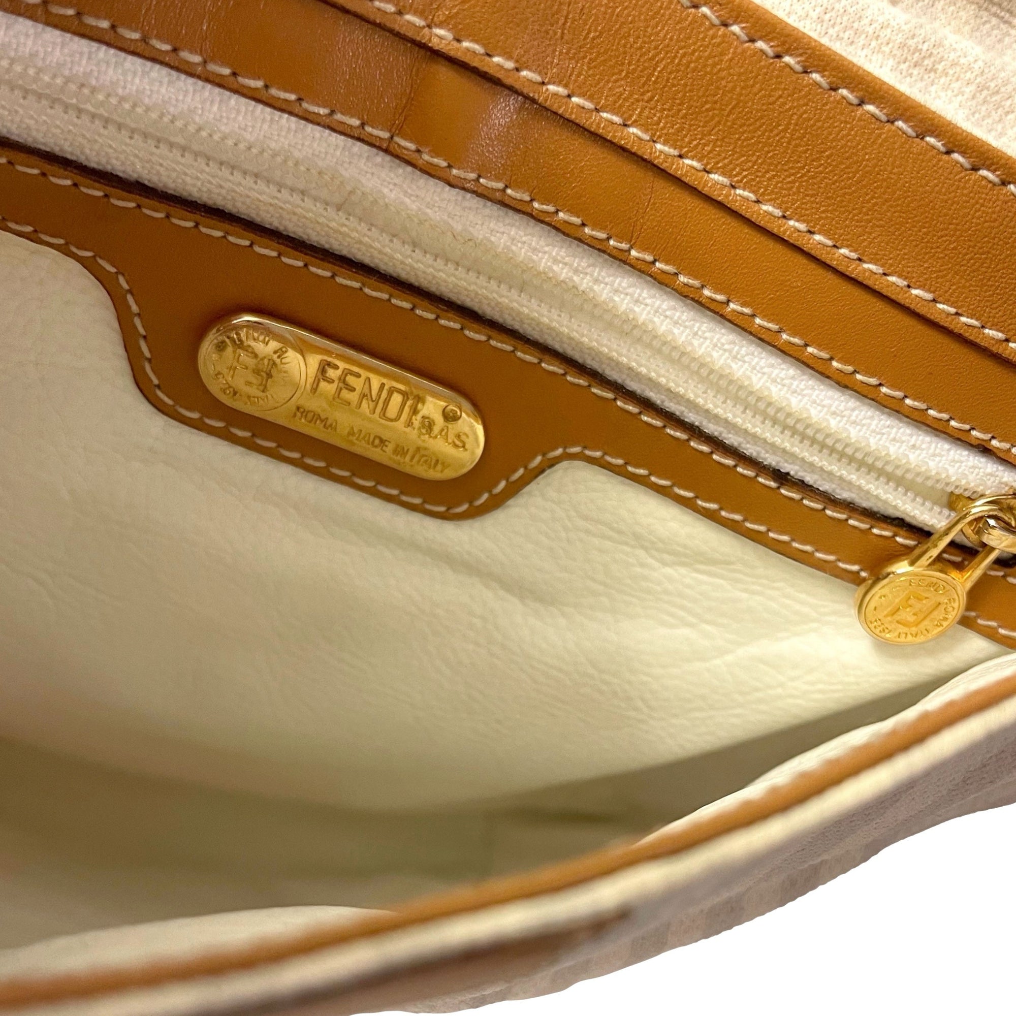 Fendi Beige Logo Mini Bag - Handbags