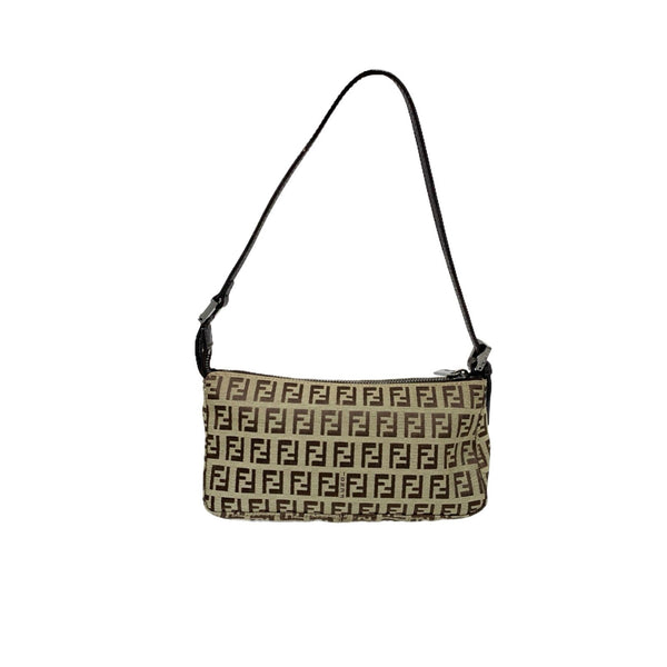 Fendi Beige Logo Mini Shoulder Bag - Handbags