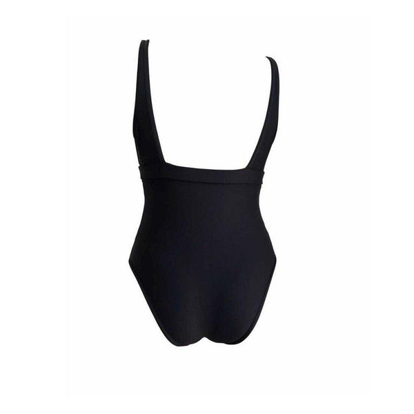 Fendi Black Belted Logo One Piece - Swimwear