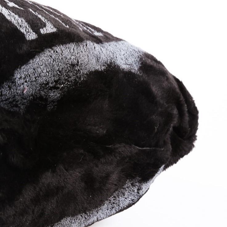 Fendi Black Faux Fur Logo Shoulder Bag - Handbags