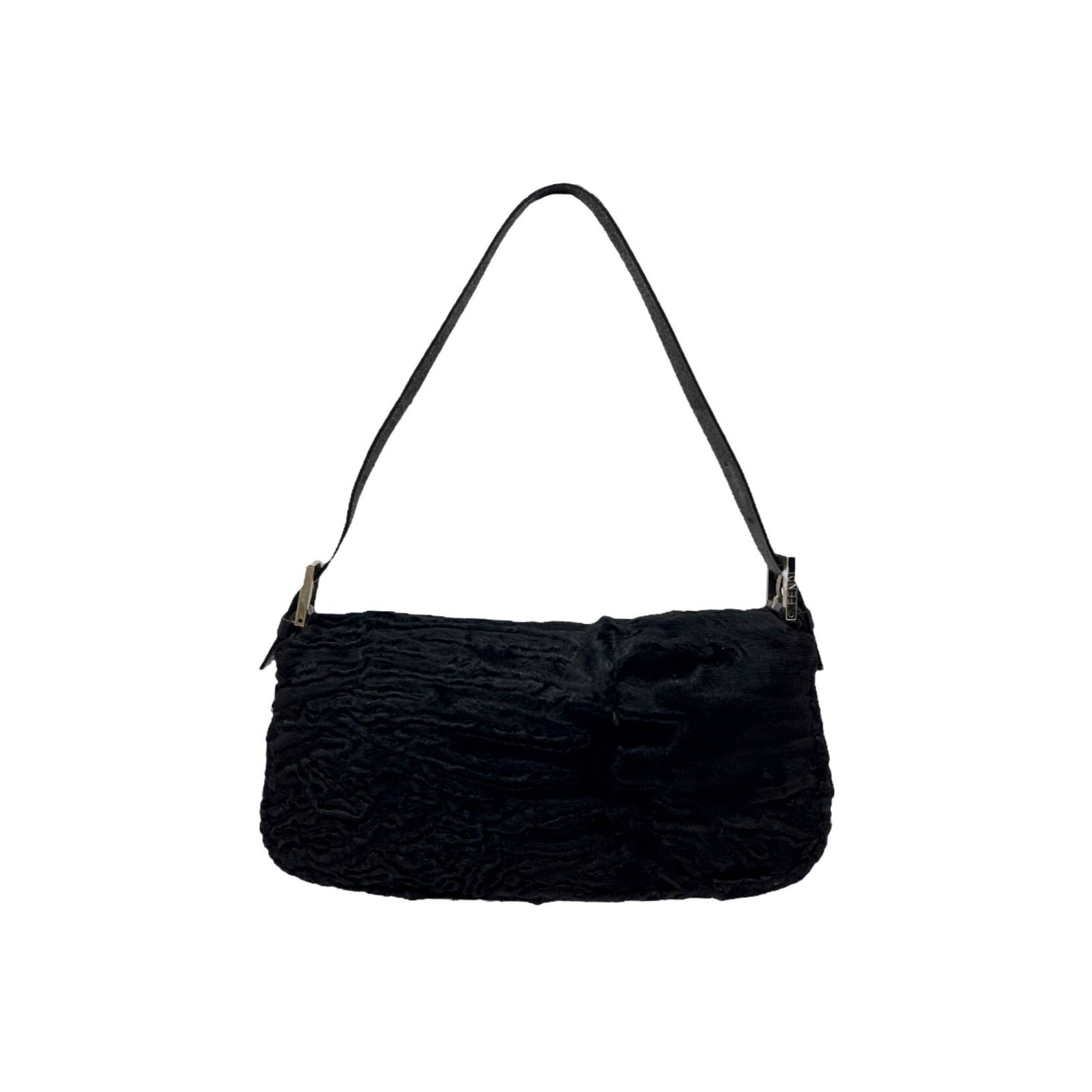 Treasures of NYC - Fendi Black Fur Baguette Bag