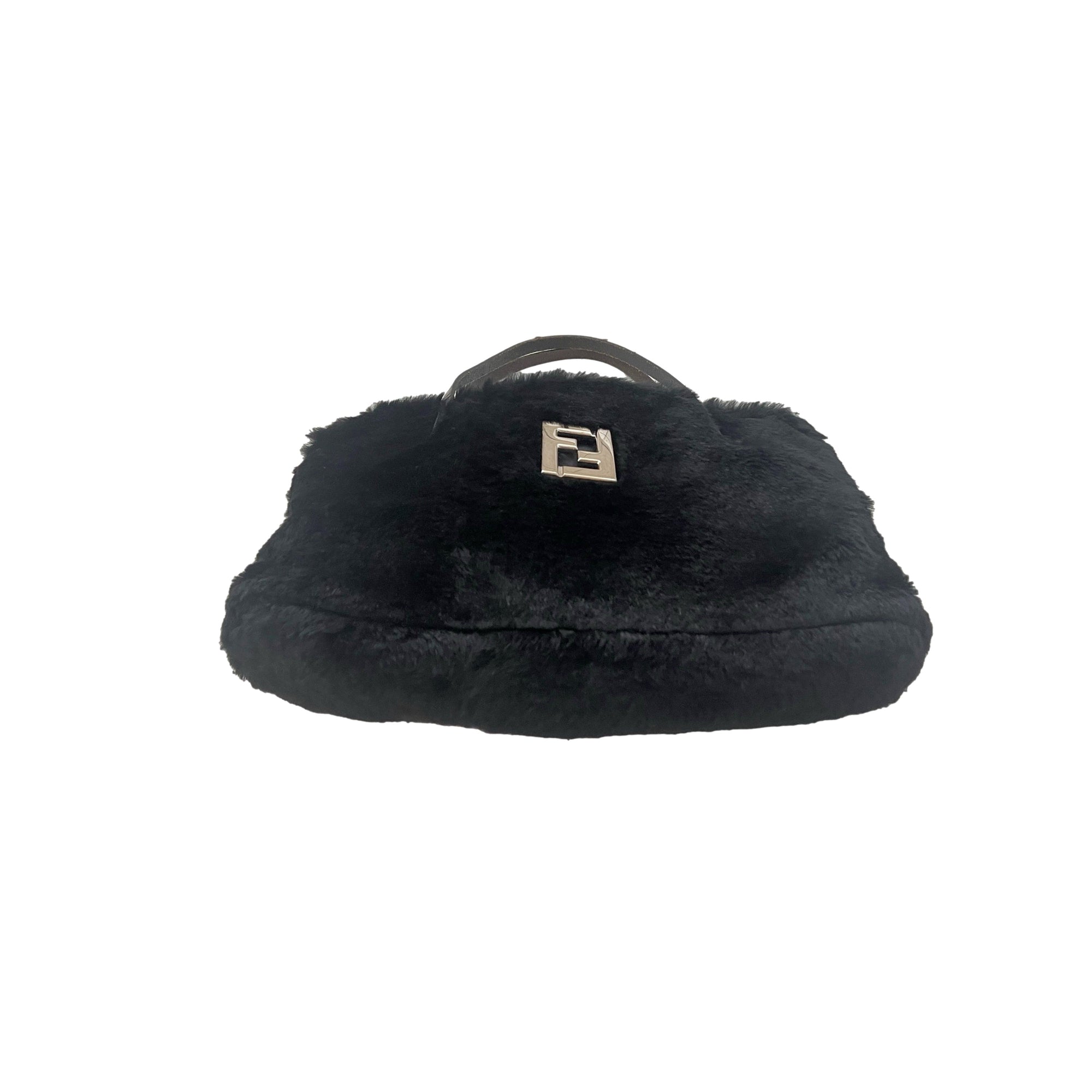 Fendi Black Fur Logo Shoulder Bag - Handbags