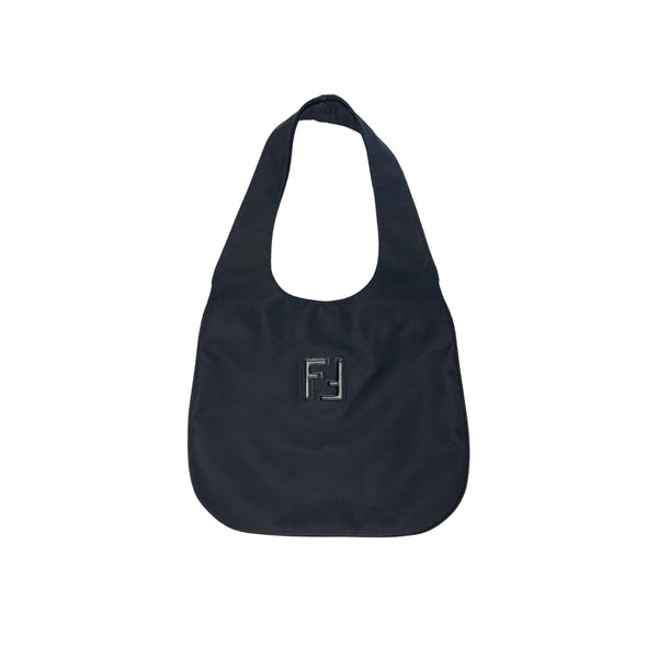 Fendi Black Jumbo Nylon Shoulder Bag - Handbags