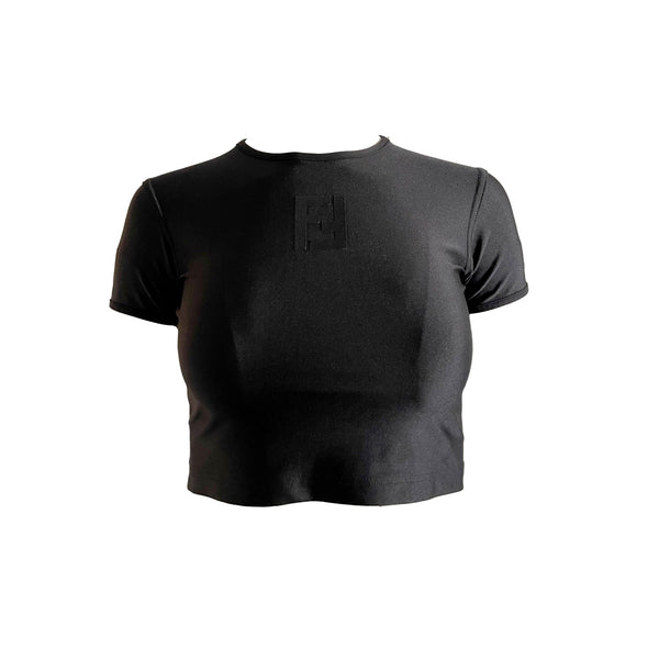 Fendi Black Logo Top - Apparel