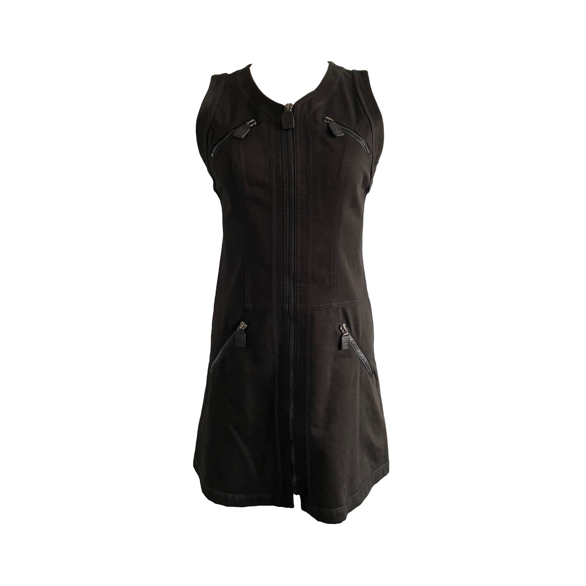 Fendi Black Logo Cut Out Dress - Apparel