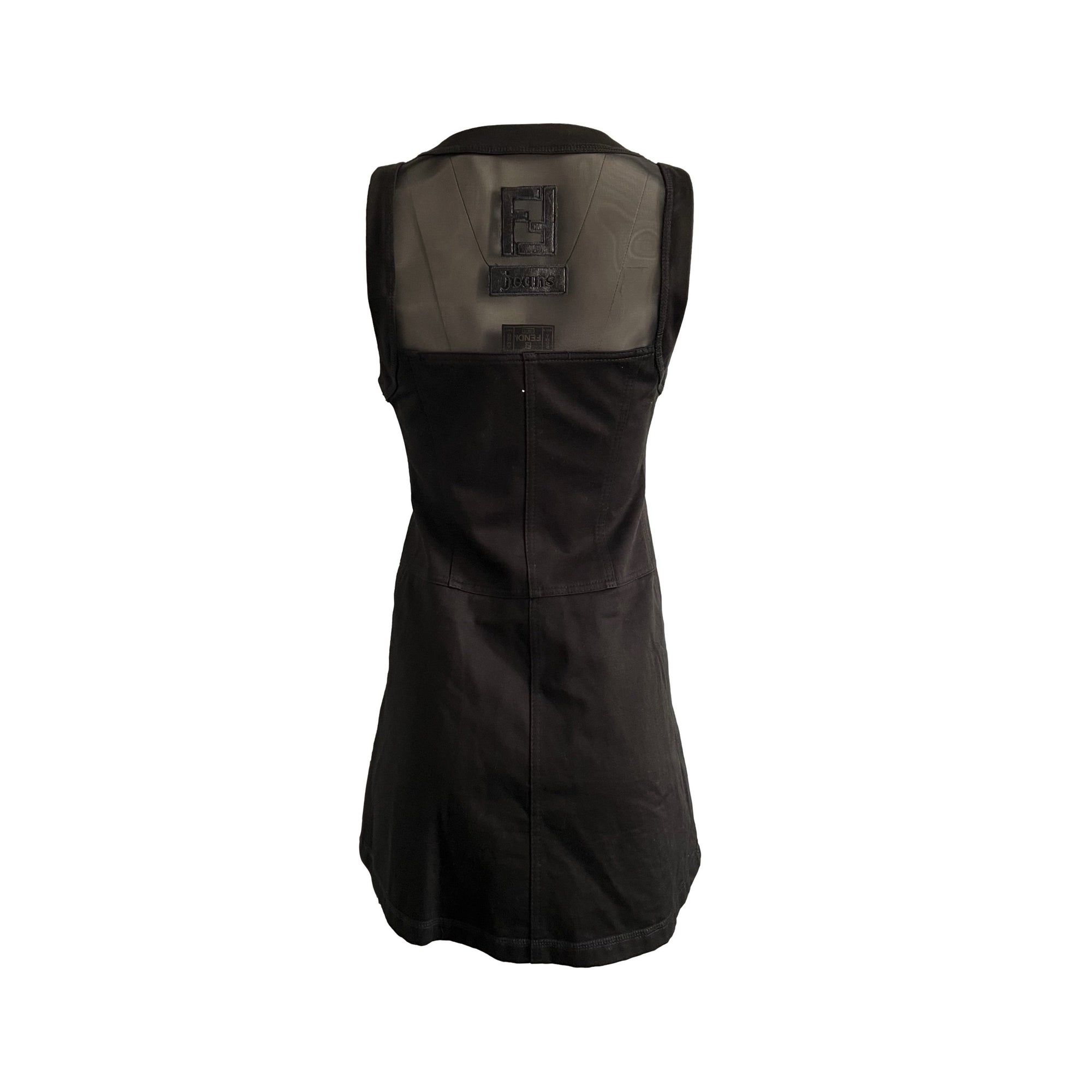 Fendi Black Logo Cut Out Dress - Apparel