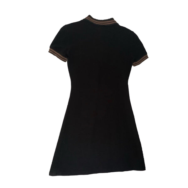 Fendi Black Logo Ringer Polo Dress - Apparel