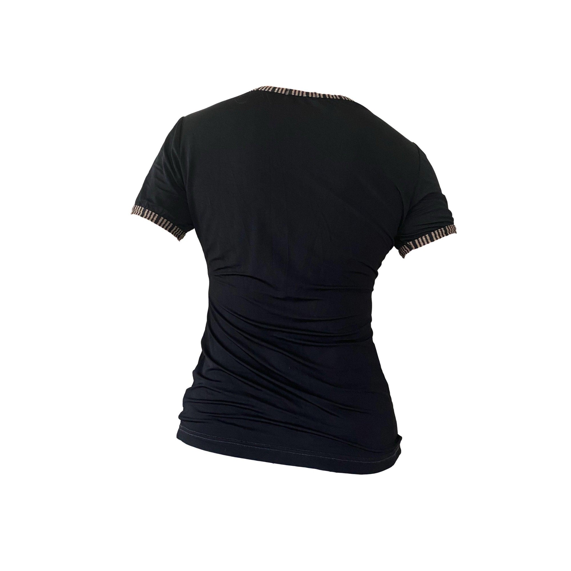 Fendi Black Logo Ringer T-Shirt - Apparel
