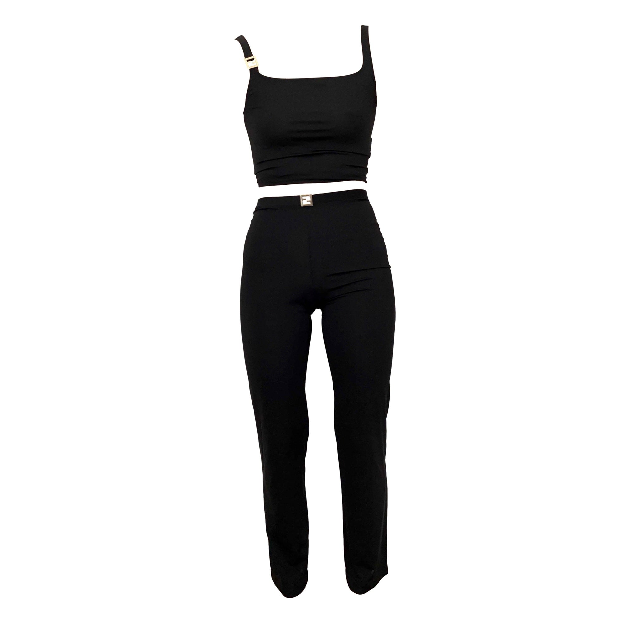 Fendi Black Logo Stretch Set - Apparel