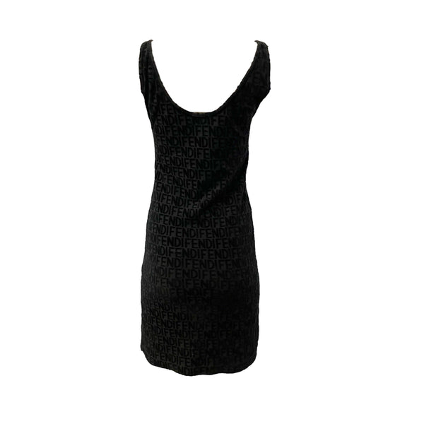 Fendi Black Monogram Terrycloth Dress - Apparel