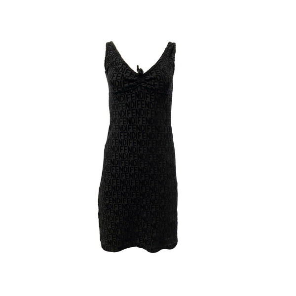 Fendi Black Monogram Terrycloth Dress - Apparel
