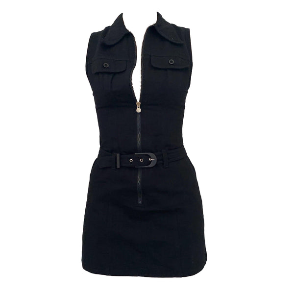 Fendi Black Monogram Zip Up Dress - Apparel