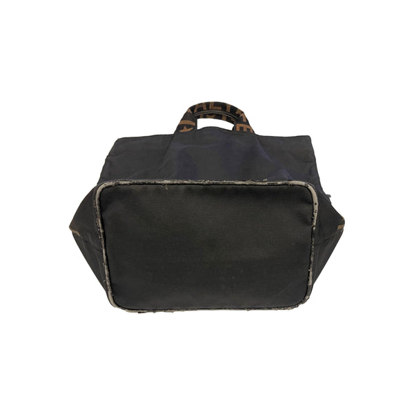Fendi Black Nylon Top Handle Tote - Handbags
