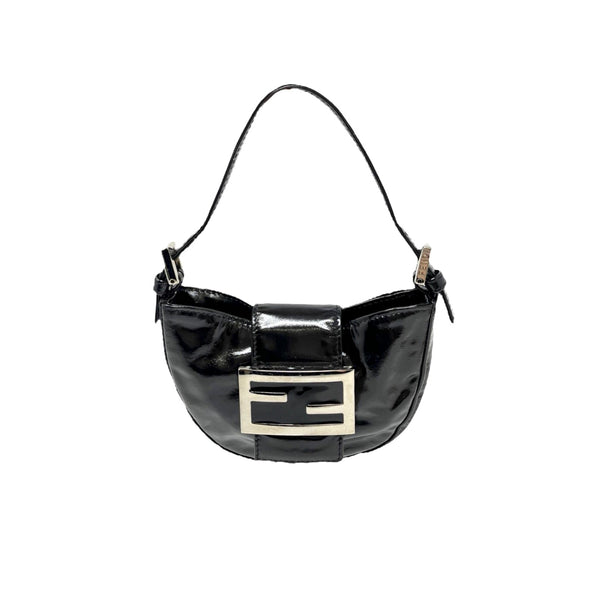 Fendi Black Patent Croissant - Handbags