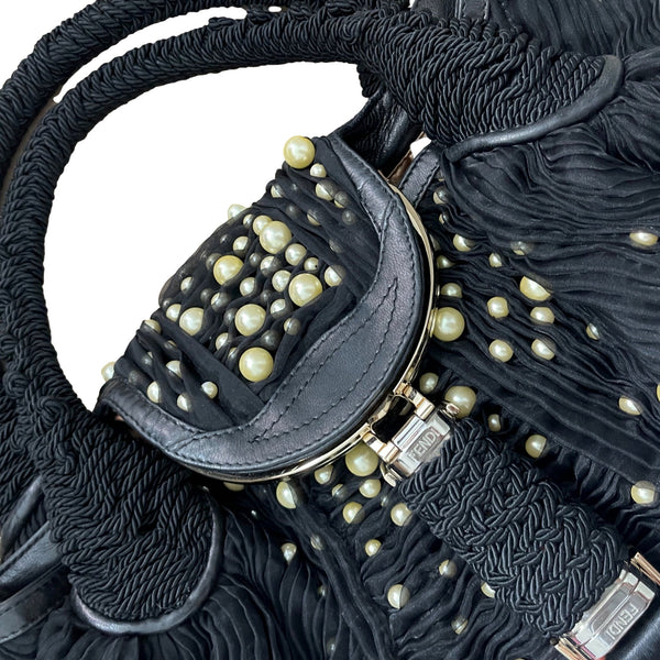 Fendi Black Pearl Jumbo Spy Bag - Handbags