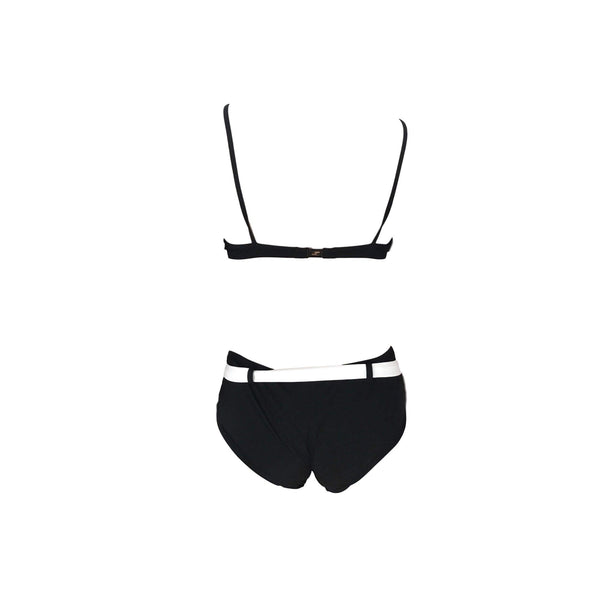 Fendi Black Two Tone Logo Bikini - Swimwear