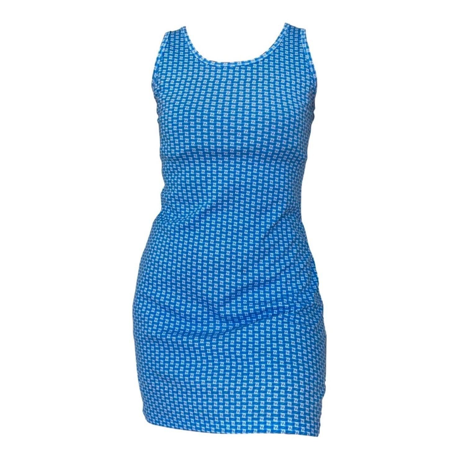 Fendi Blue Logo Stretch Dress - Apparel